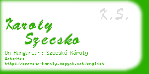 karoly szecsko business card