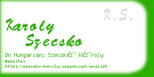 karoly szecsko business card